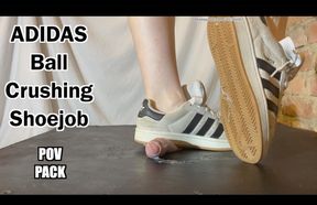 Adidas Printed onto Cock & Balls - Cum Crushed & Stomped out: Hard Trampling Sneakers Shoejob **POV PACK version**