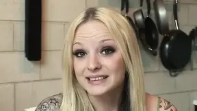 Petite blonde bimbo gets her tight little hole stretched by a fat dick