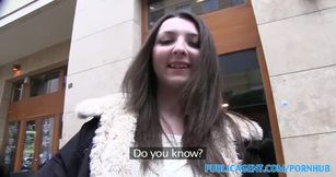 Teen brunette gets fucked hard in a hotel room