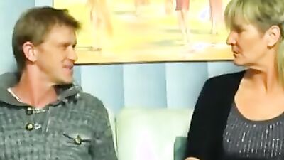 Kinky MILF Son Bangs Her German Mother and Cums on Her Skin