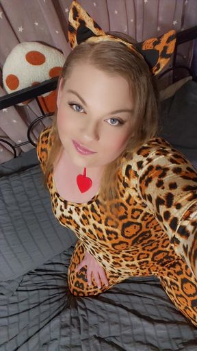 Chubby milf kitty teases and rubs pussy in catsuit
