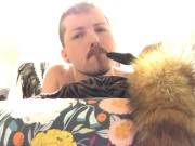Fox tail butt plug and tasting my ass