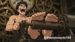 Stocks And Spinning Brushes - Muscle Hunks Laughing Through A Foot Test (2D Anime)