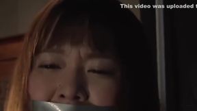 Bound Brunette J-Model Gagged, HD Close-Up