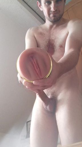 Jerk off and creampie in pussy