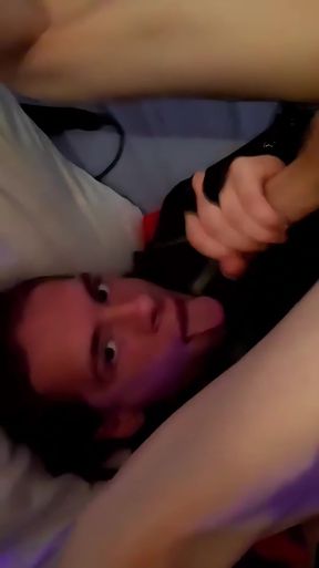 Loona Shemale Trans Stroke a Cumshot on Her Face Come Se This Little Bitch Cum on Herself