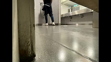 Homemade Roommates Mutual Dare: Expose Your Ass While Peeing in Public Urinal