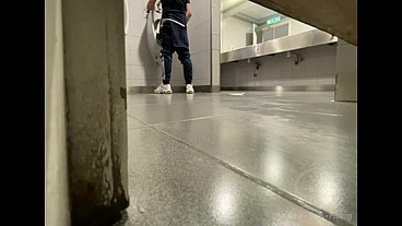 Homemade Roommates Mutual Dare: Expose Your Ass While Peeing in Public Urinal