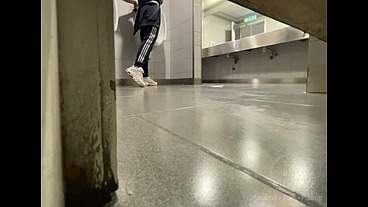 Homemade Roommates Mutual Dare: Expose Your Ass While Peeing in Public Urinal