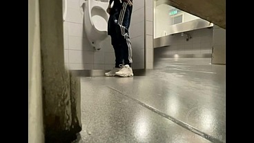Homemade Roommates Mutual Dare: Expose Your Ass While Peeing in Public Urinal