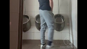 Homemade Roommates Mutual Dare: Expose Your Ass While Peeing in Public Urinal