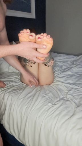 Foot Worship, Oily Foot Wank & Blowjob