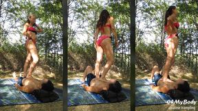 Alisha standing on me in nature