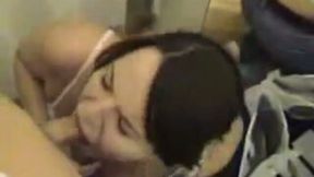 My self confident girlfriend is sucking on my dick in the dressing room