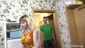 Amateur blonde milf sucks and fucks her neighbor
