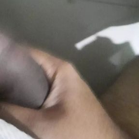 Big black dick delicious cum on bed