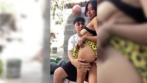 Stacked latina teen doesn't mind risky public sex in a back alley