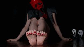 M - Dirty Ghostface Feet with Red Toenails