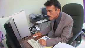 Secretary does boss on first day