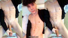 Naughty goth teen stroking GIANT COCK!!