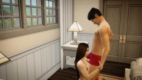 Stepbrother Seduces His Step-Sister While Her MILF Mom Is Not Around