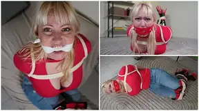 Rope Bound, Gagged And Left In A Hogtie to Struggle Damsel In Knee High Boots MP4 1080p