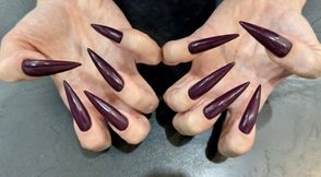 New color dark purple long nails, claws