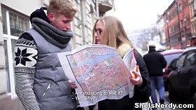 She is nerdy - screwed instead of sightseeing