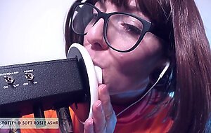 SFW ASMR Velma Cosplay Ear Licking - PASTEL ROSIE Ear Eating - Tingly Scooby Doo 3Dio Microphone POV