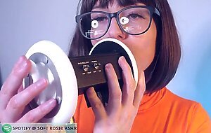 SFW ASMR Velma Cosplay Ear Licking - PASTEL ROSIE Ear Eating - Tingly Scooby Doo 3Dio Microphone POV