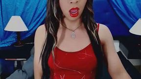 Slutty Shemale Faps her Cock Hard