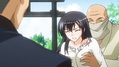 Old men group bang busty Japanese cartoon teen in hentai porn