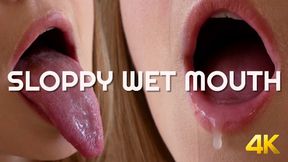 Sloppy Wet Mouth Close-Up 4K