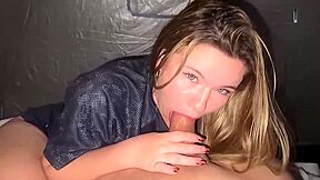 Amateur camping hook-up with super-hot platinum-blonde and her enormous caboose gets creampied - Blonde caught