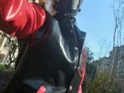 3 layer latex out on a sunny winter day