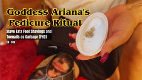 Goddess Ariana's Pedicure Ritual: Slave Eats Foot Shavings and Toenails as Garbage Disposal [FHD]