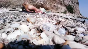 Nude beach hot girl masturbating and take cumshot from stranger