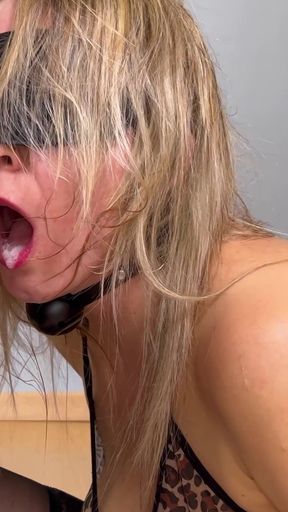 Facefuck Whore Blowjob Cumshot in Face Fuck Mouth Gaging Slut Stepmom of Deepthroat Rought Cum on Stepmom