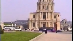 Tourist chick drenched in cum from black leather lover