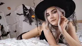 Cute Horny Witch Gets Facial and Swallows Cum