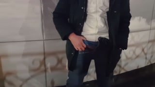 guy masturbates in the city center. EXTREME