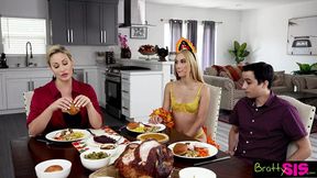 Family Turkey Day Fumble - Sisterly Seduction & Cum-Filled Cannibis