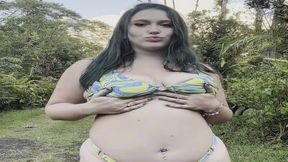 Blue Green Swirl Bikini Belly Play