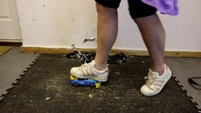 Custom- Adidas superstars crushing a helpless toy car