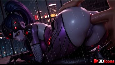 Dressed in a sexy, latex Black Widow cosplay costume, she surrendered herself completely to me on the building'_s rooftop.[AI]