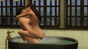 The Wilkins Family Sex Dairies Brittney fucks step-dad and brother in bathroom