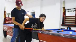 Colombian Cousin Fucks Stepsister in Doggy Style after Losing Billiards Bet