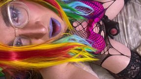 Rainbow Sissy Natasha Eats Cum