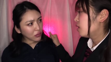 Japanese lesbian extreme kisses. Facial strings