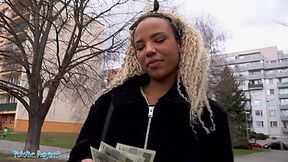 Pretty ebony is ready to fuck for some money - Pov Porn